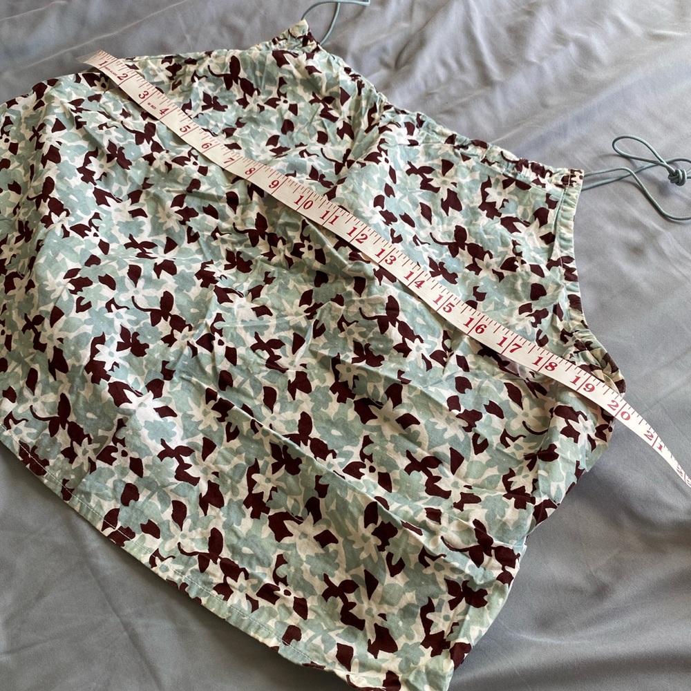 ROUTE RT 66 SPAGHETTI STRAP FLORAL BROWN GREEN BLOUSE WOMEN - Size Large - Picture 3 of 5